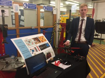 Engineering student demonstrating