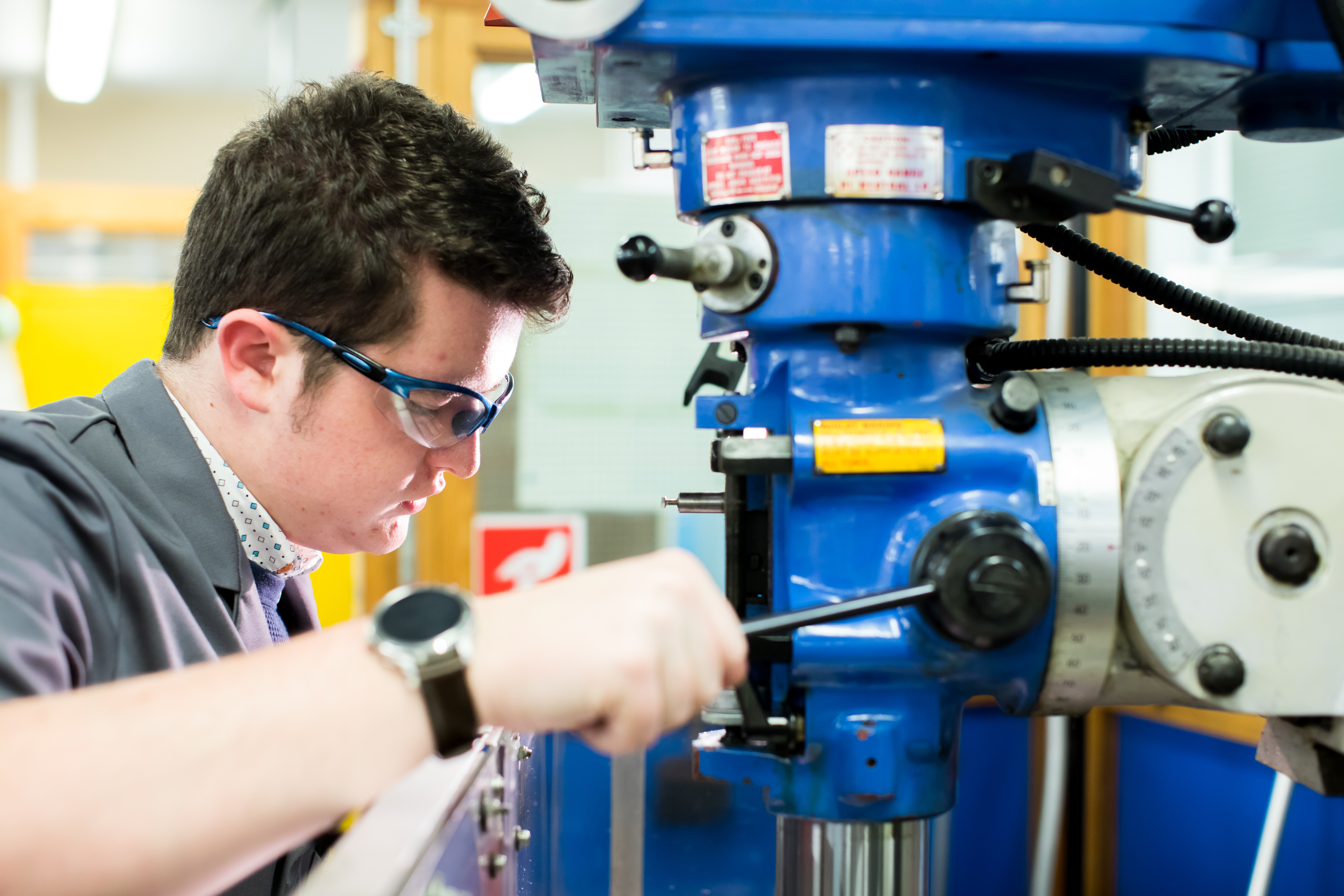 Engineering student in the workshop