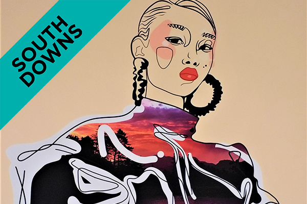 colourful portrait artwork by a student