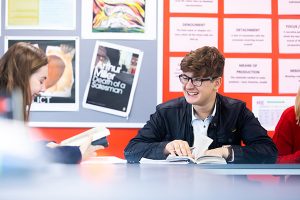 students working together in class