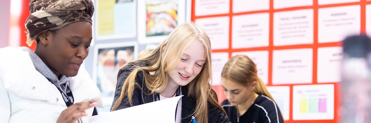 students working in classroom