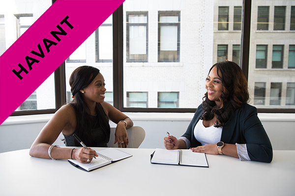 two women having a meeting