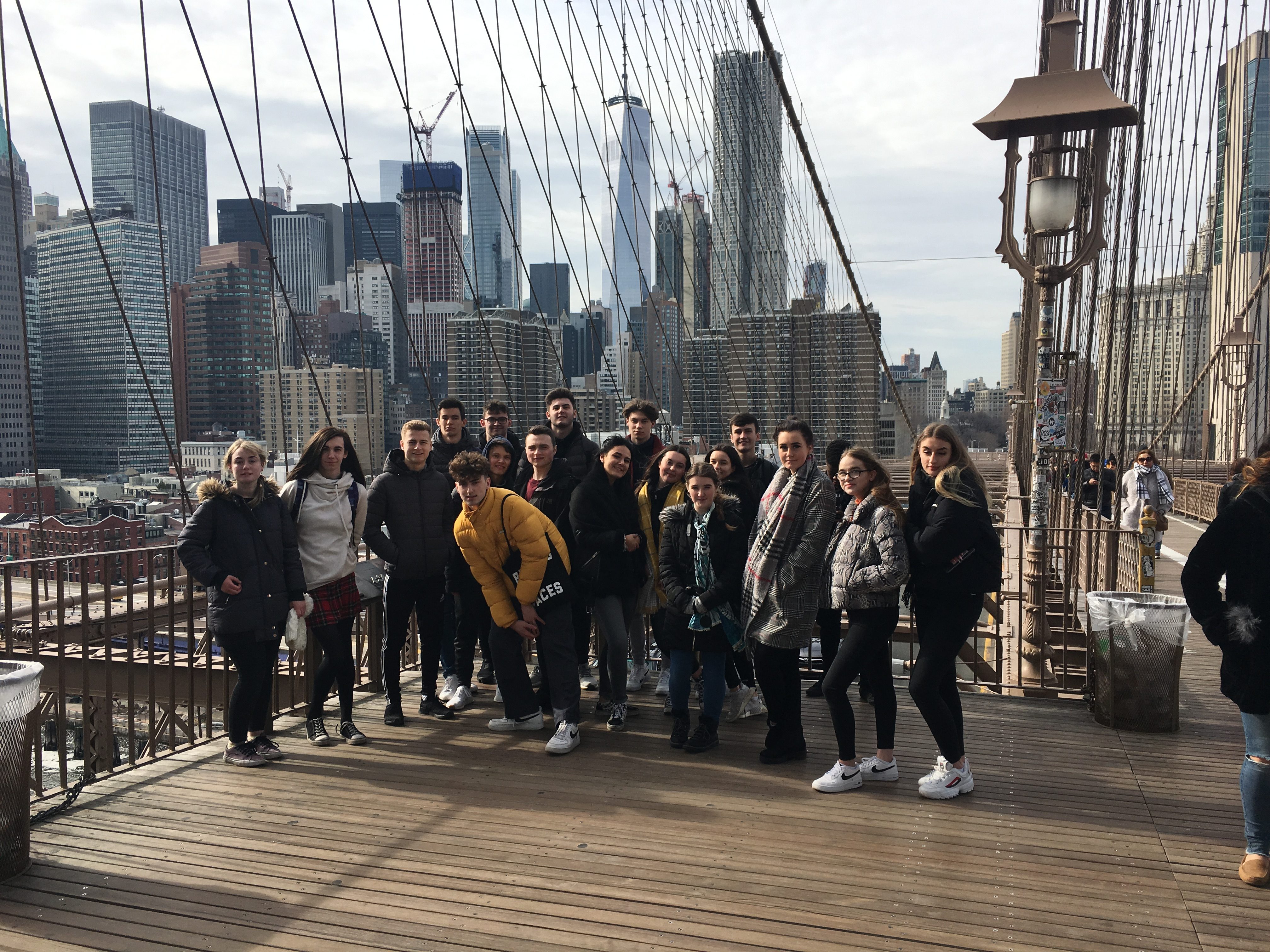 Student group photograph in New York City
