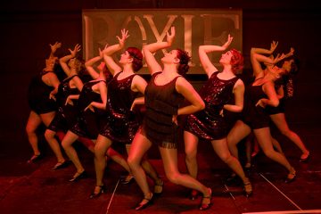 students mid-dance