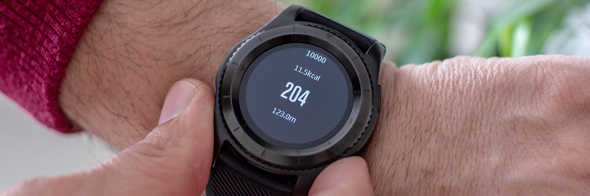 closeup of a fitness watch