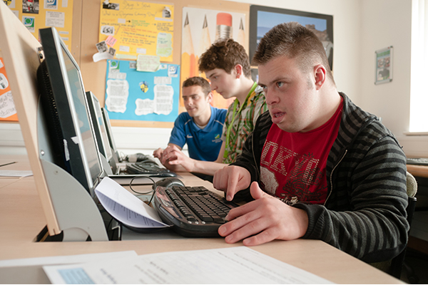 vocational studies student at a computer