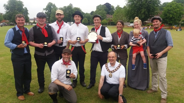 staff team at Victorian Cricket competition with awards