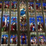 blue stained glass window