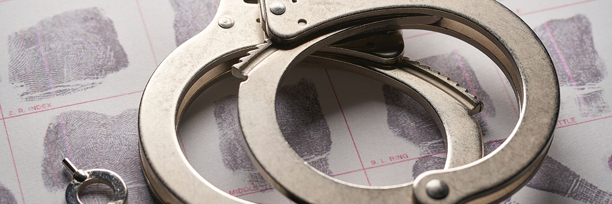 close up of hand cuffs