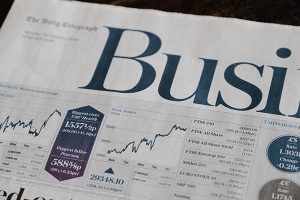 Business pages of the daily telegraph newspaper