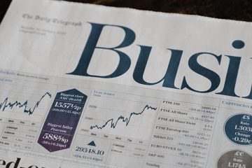 Business pages of the daily telegraph newspaper