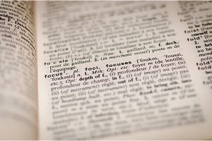 close up of a dictionary page