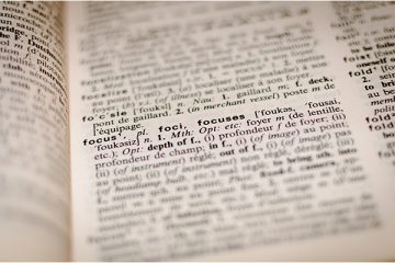 close up of a dictionary page