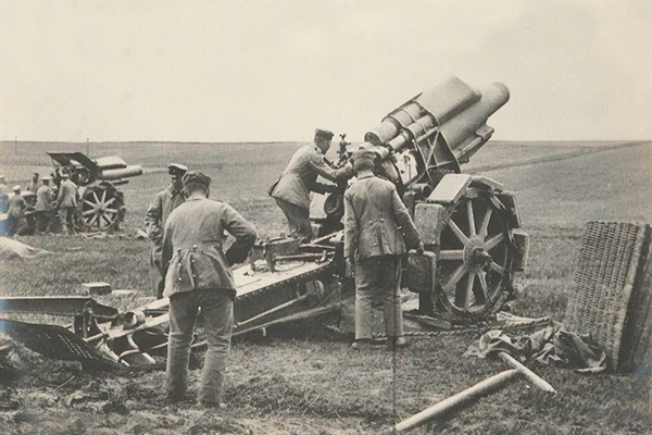 historical image with people with a canon