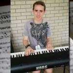 student playing electric piano