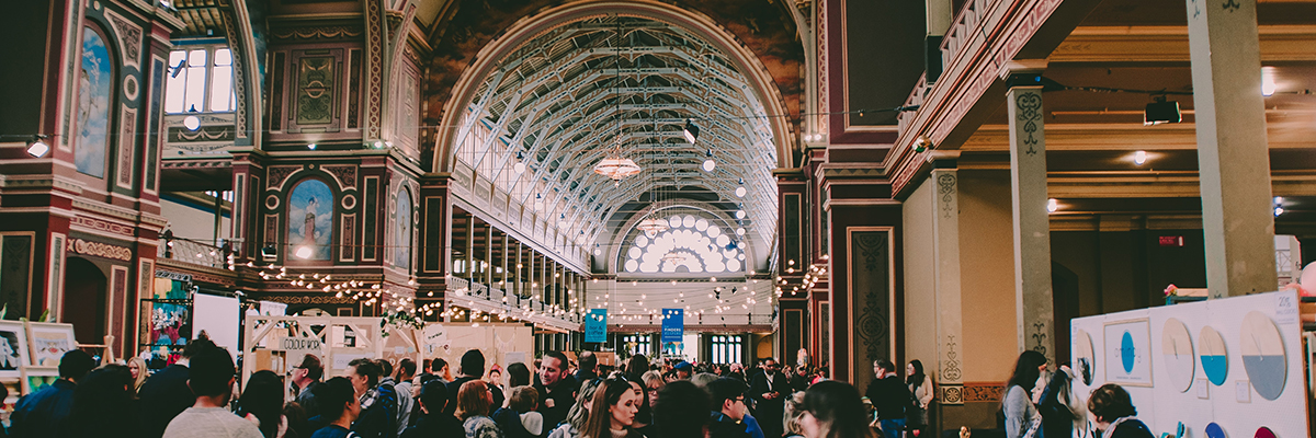 a market hall full of people
