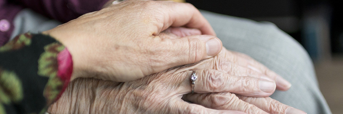 close up of elderly persons hands