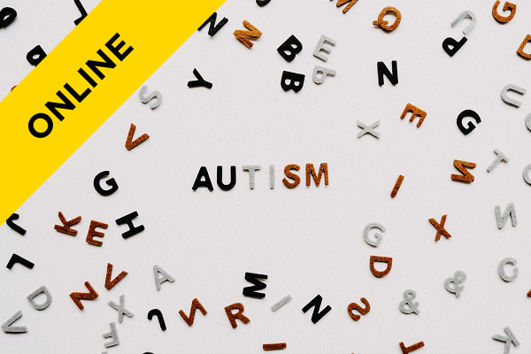 lots of felt numbers scattered on a surface with some letters spelling out the word 'autism'