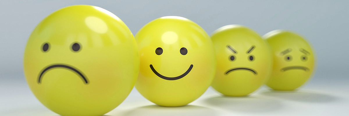 a range of facial expressions such as sad, happy, angry and worried