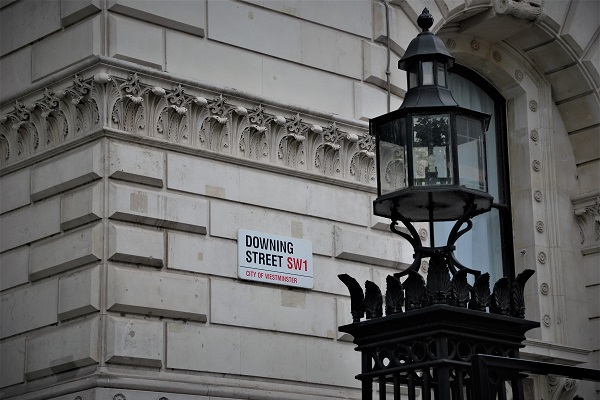 downing street corner sign