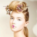 a woman with an avant garde hair style