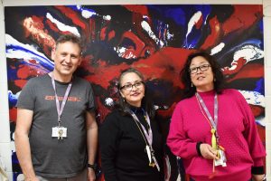 picture of art teacher charmian, mark and maria
