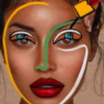 abstract art of a portrait of a woman