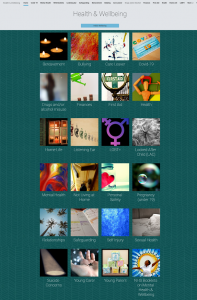 screenshot of the health and wellbeing website for students