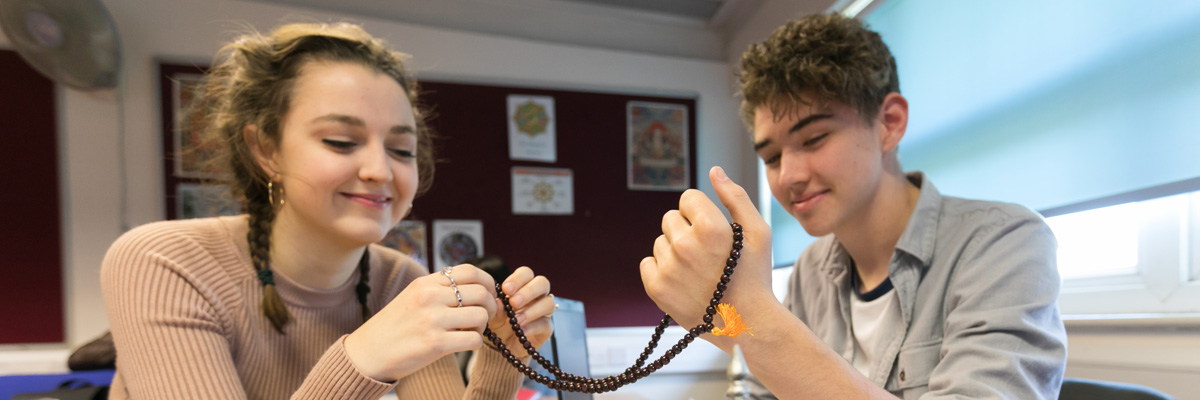 two students smiling