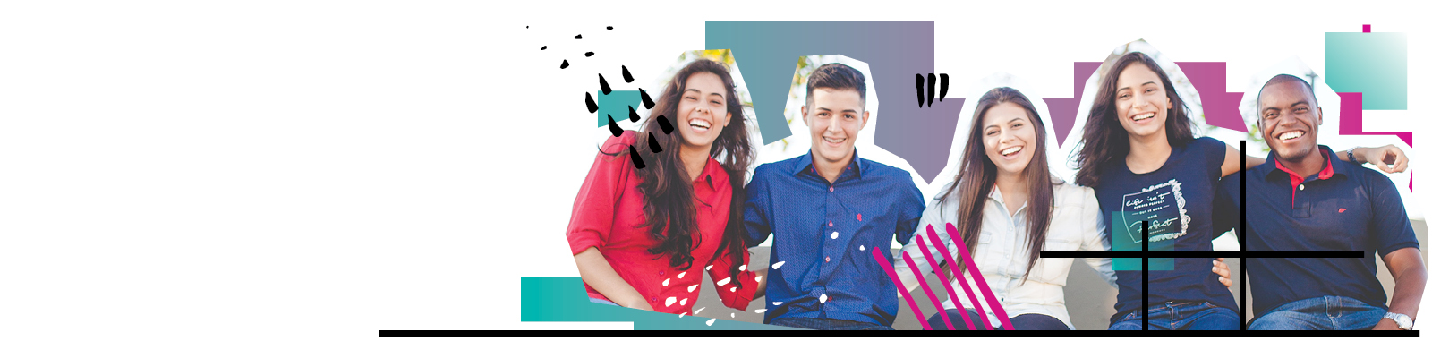 a mixture of students smiling together