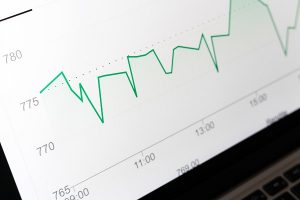 a graph on a laptop screen