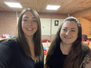 Abi and Nancy smiling together