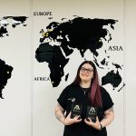 hsdc engineering apprentice Charley Curtis holding her Apprenticeship awards