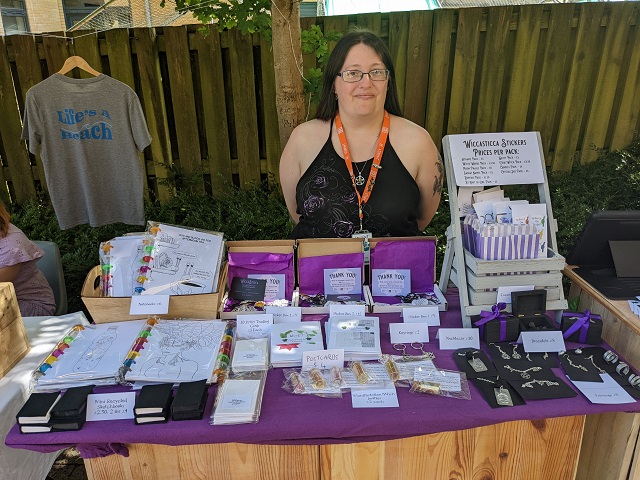 Vicky Snow with her stall