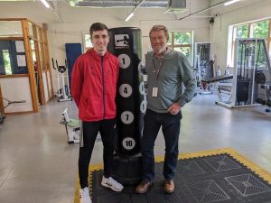 Jacob and Stu in the gym