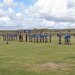 Students lined up for inspection at the Pass Off Parade