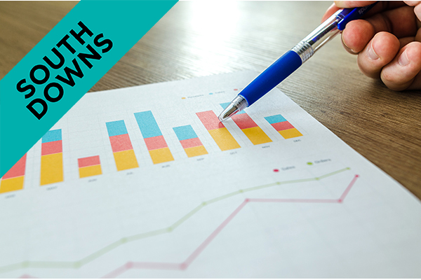 Pen to paper showing various charts on this Access to HE Business course