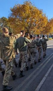 Remembrance Parade Students Marching