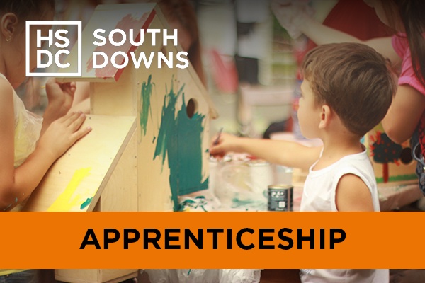 A Child painting a wooden house