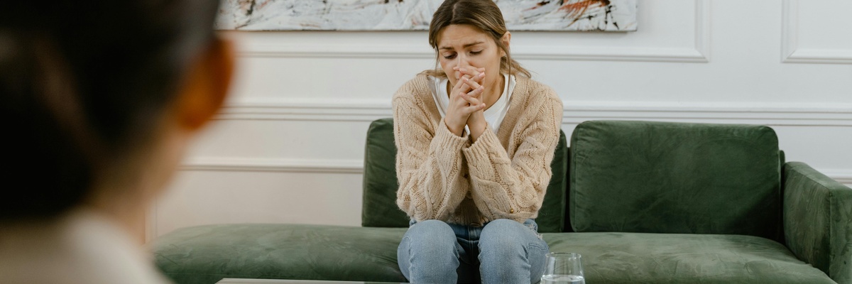A counsellor talking to a client.