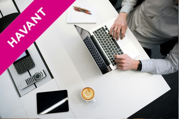 accounting student working on laptop