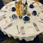 A table at 74 South, laid up for the 50th Anniversary Celebration