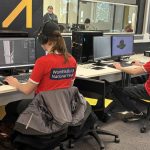 Curtis sat at his computer during the WorldSkills competition.