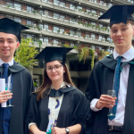 3 Members of the WorldSkills Team, Isaac, Hayden and Ellie on their graduation day