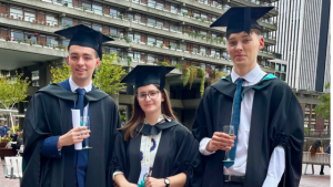 3 Members of the WorldSkills Team, Isaac, Hayden and Ellie on their graduation day