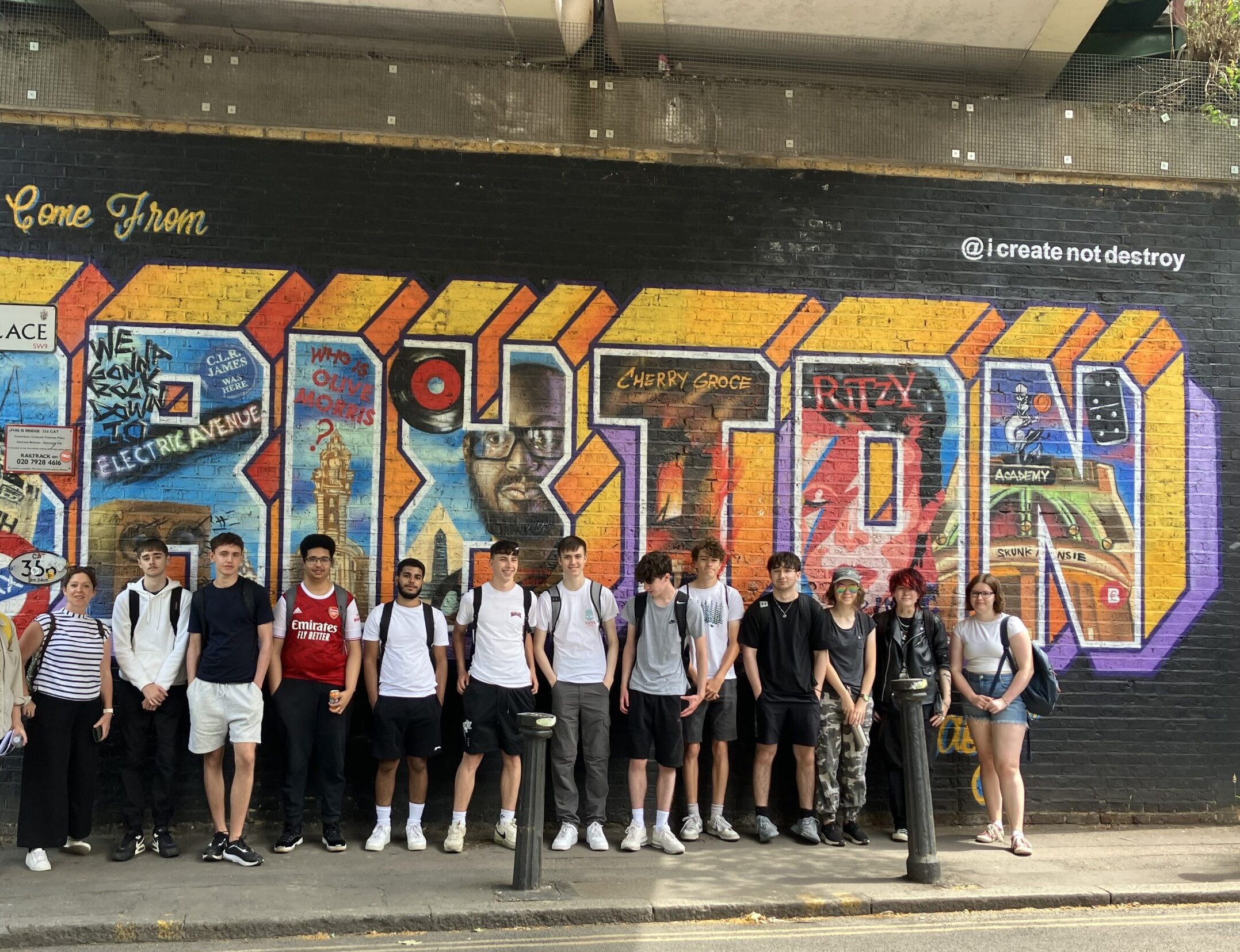 Geography students on the trip to Brixton
