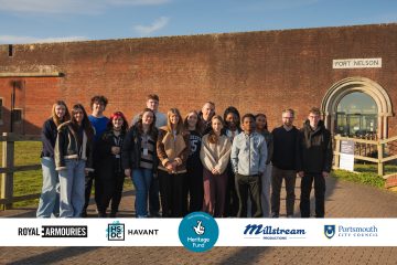 Havant students outside Fort Nelson.