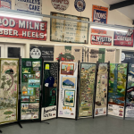 R200 Textile Project - different banners describing the timeline of the railway