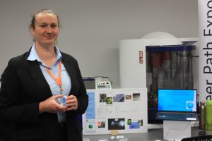 Petra Gawlasova with her contact lens project.