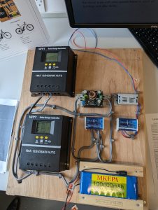 Bradley Corbould's solar-powered electric bike charger.